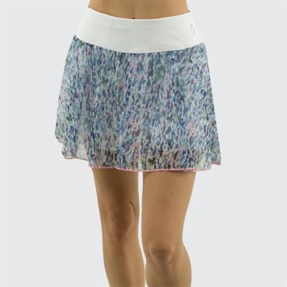 Jofit Blue Multi Print Tennis Skort with White Waistband